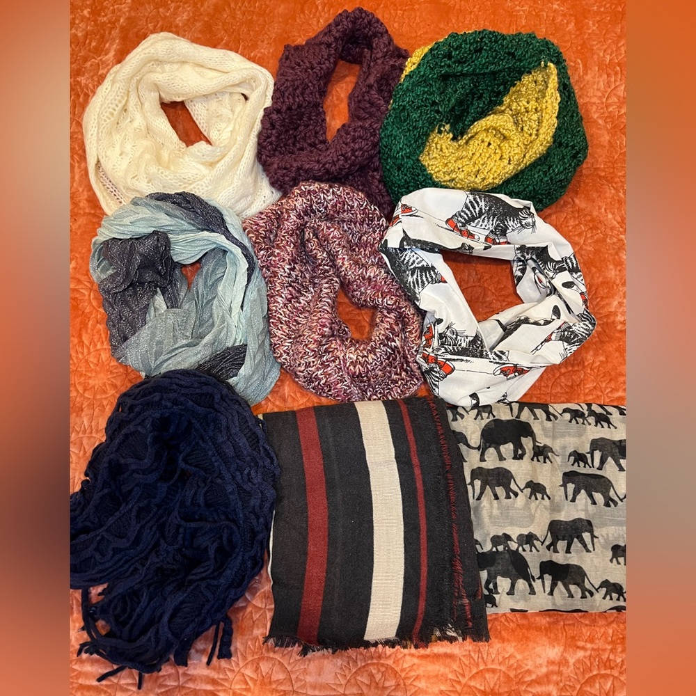 9 Piece Assorted Scarf Bundle